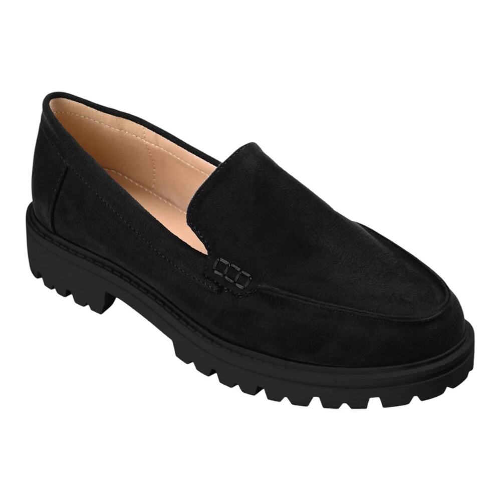 Journee Women's Erika Lug Sole Loafers Black Size 9